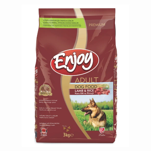 Enjoy Kuzu Etli ve Pirinçli Yetişkin Köpek Maması 3 kg ürün görseli