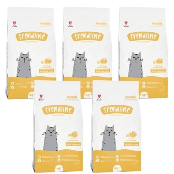 Trendline Tavuklu Kedi Maması 1 kg x 5 Adet