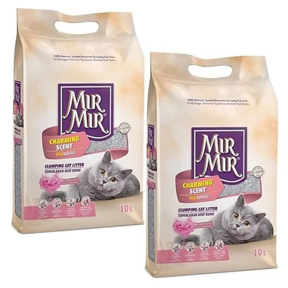 MırMır Bebek Pudrası Kokulu Kedi Kumu 10 L x 2 Adet ürün görseli