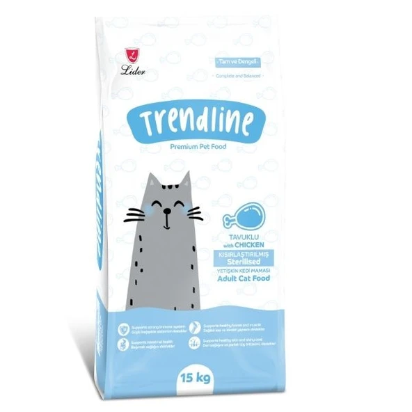 Trendline Sterilised Tavuklu Kısırlaştırılmış Yetişkin Kedi Maması 15 kg ürün görseli