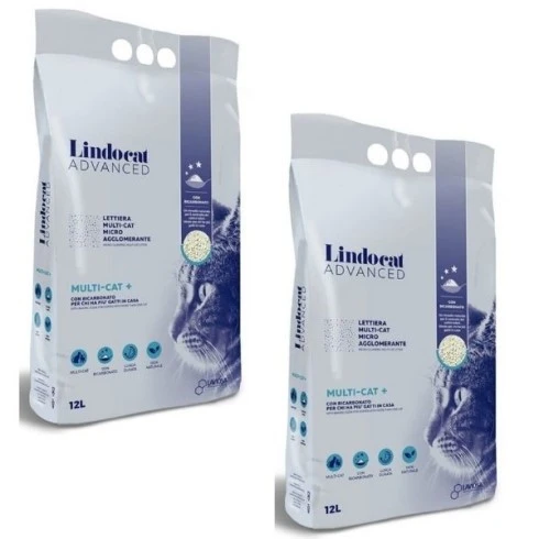 Lindocat Advanced Sodium Bikarbonatlı Kedi Kumu 12 L x 2 Adet ürün görseli