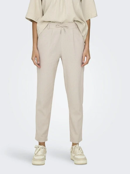 Only Caro Poptrash Kadın Keten Pantolon 15278710 - Resim 3