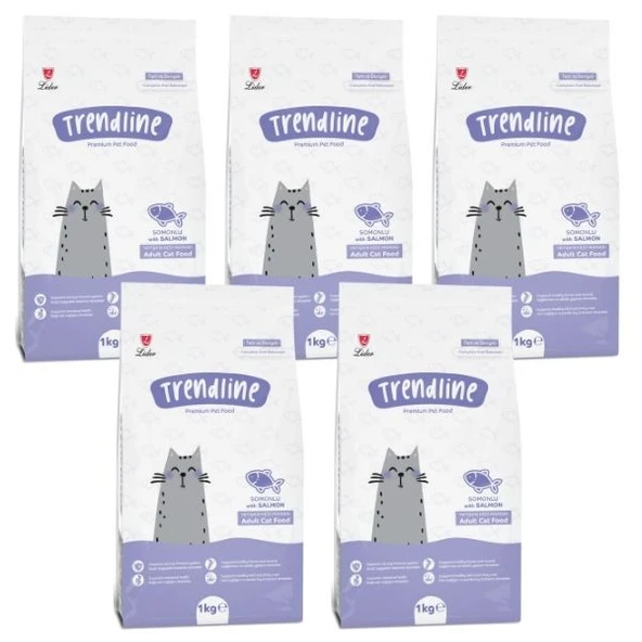 Trendline Somonlu Kedi Maması 1 kg x 5 Adet ürün görseli