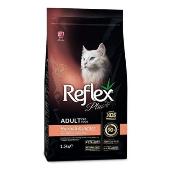 Reflex Plus Hairball&Indoor Somonlu Yetişkin Kedi Maması 1,5 kg