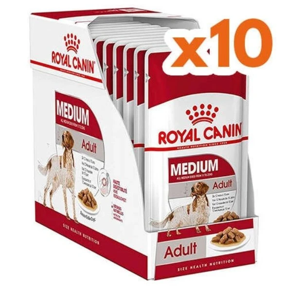 Royal Canin Medium Adult Yetişkin Köpek Yaş Maması 140 gr x 10 Adet
