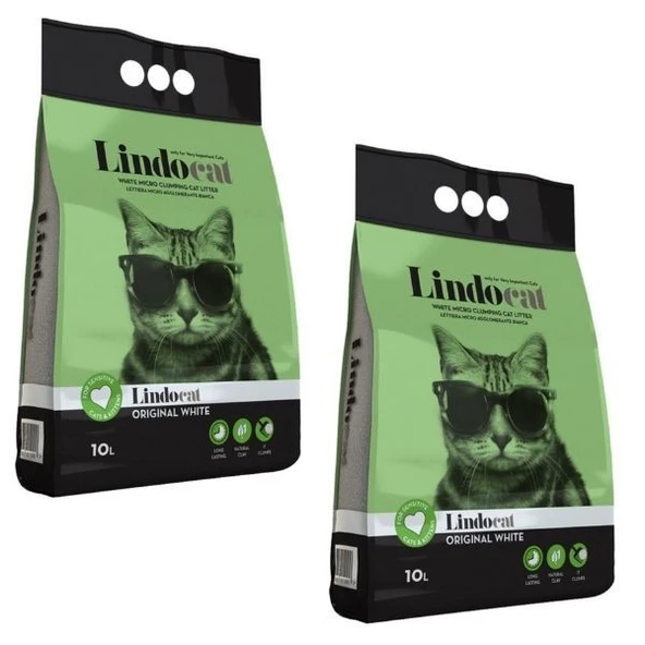 Lindocat Kokusuz  İnce Taneli Kedi Kumu 10 L x 2 Adet ürün görseli