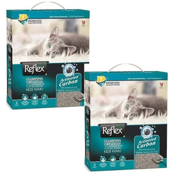 Reflex Aktif Karbonlu Kedi Kumu 6 L x 2 Adet ürün görseli
