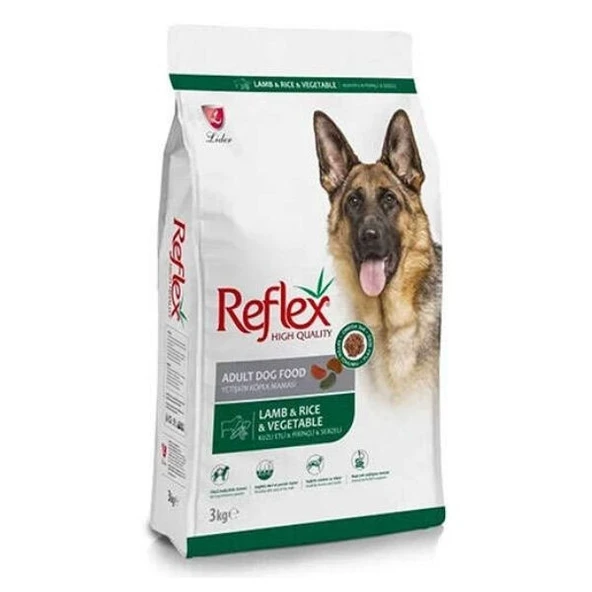 Reflex Kuzu Etli, Pirinçli ve Sebzeli Yetişkin Köpek Maması 3 kg