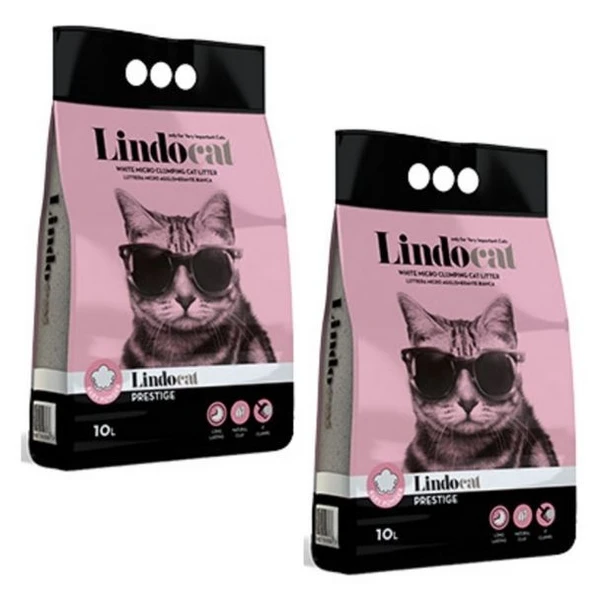 Lindocat Bebek Pudrası Kokulu İnce Taneli Kedi Kumu 10 L x 2 Adet