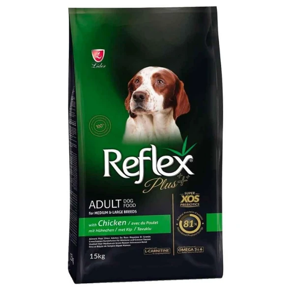 Reflex Plus Tavuklu  Orta ve Büyük Irk Yetişkin Köpek Maması 15 kg