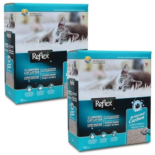 Reflex Aktif Karbonlu Kedi Kumu 10 L x 2 Adet