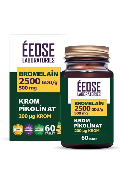 Eeose Bromelain 2500 GDU/g ve Krom Pikolinat 60 Tablet ürün görseli 1