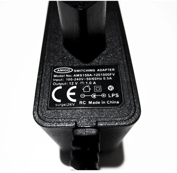 Amigo 12V 1A Modem ve Arduino Uyumlu Plastik Kasa Priz Tipi Adaptör AMS159A-1201000FV - 2