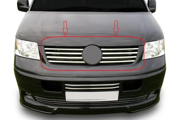 Transporter T5 Ön Panjur Krom 8 Parça 2003-2010 Paslanmaz Çelik - Resim 3