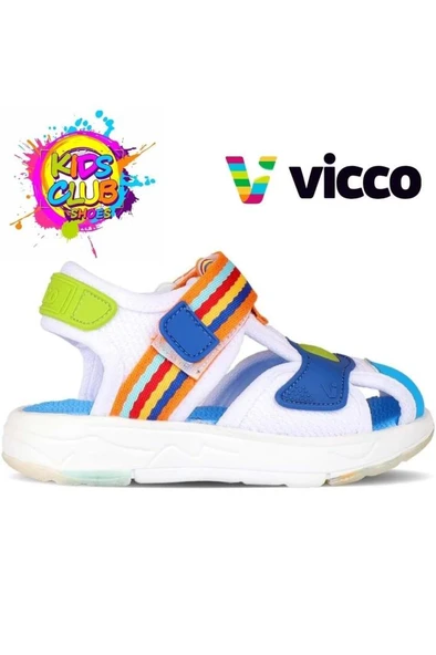 Vicco Flow II 332.P24Y.202 Erkek Çocuk Sandalet Beyaz Saks Mavi 26-30