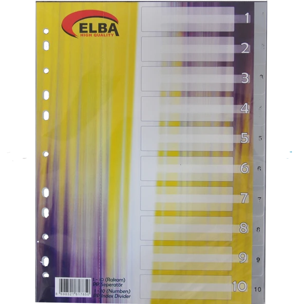 Bafix Seperatör 1-10 Rakamlı Plastik A4 | A4BFX-SEP 4 - 2