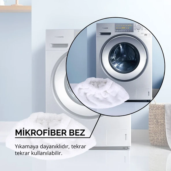 Alf BT-121 Steam Force Handy Buharlı Temizleyici ile Uyumlu Mop Bez Seti - Resim 5