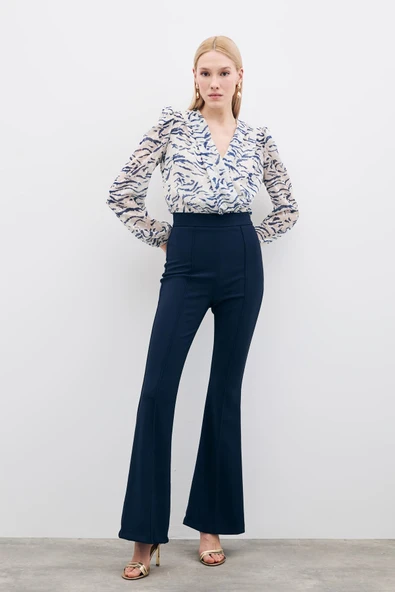 Puantiye Dokulu Bodysuit - Mavi - 5
