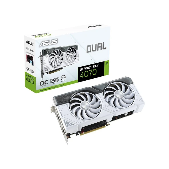 Asus NVIDIA GeForce RTX 4070 Dual White OC Edition DUAL-RTX4070-O12G-WHITE 12 GB GDDR6X 192 Bit