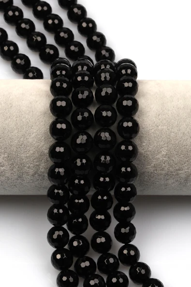 Oniks Doğal Taş Dizi 10 mm Fasetli Küre Kesim