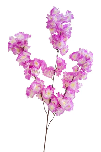 A Kalite Çift Kat 120 Yapraklı Bahar Dalı Japon Kiraz Çiçeği 90 Cm Lila Renk