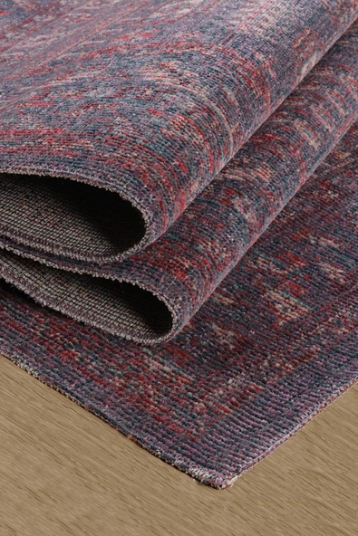 Antik 1113 Klasik Vintage Salon Halısı Mor Retro Mutfak Halısı Tozumaz İnce Makine Halısı - 2