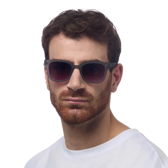 Okkia Giovanni Siyah Lens Unisex Güneş GözlüğüGri - 3