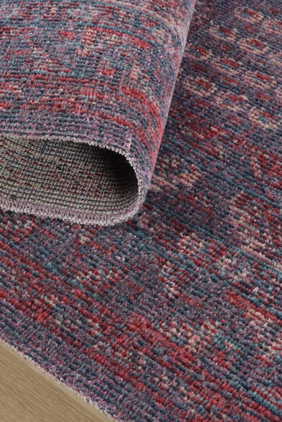 Antik 1113 Klasik Vintage Salon Halısı Mor Retro Mutfak Halısı Tozumaz İnce Makine Halısı - 4