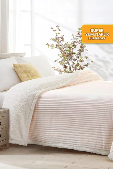 Sherpa Tv Battaniye Tek Kişilik Çizgili Yumuşak Peluş Wellsoft Yatak Örtüsü - 8
