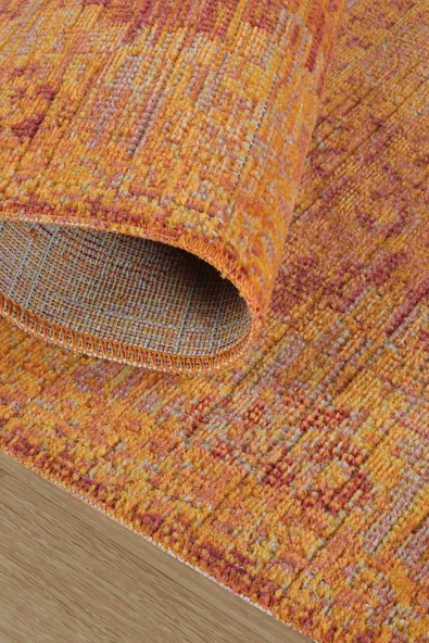 Antik 1115 Klasik Vintage Salon Halısı Turuncu Retro Mutfak Halısı Tozumaz İnce Makine Halısı - 4