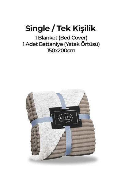 Sherpa Tv Battaniye Tek Kişilik Çizgili Yumuşak Peluş Wellsoft Yatak Örtüsü - 6