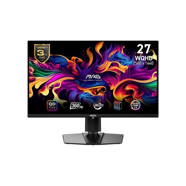 MSI 26.5" OLED MAG 271QPX 0.3MS 240HZ HDMI-DP PIVOT GAMING MONİTÖR 2560X1440 ürün görseli