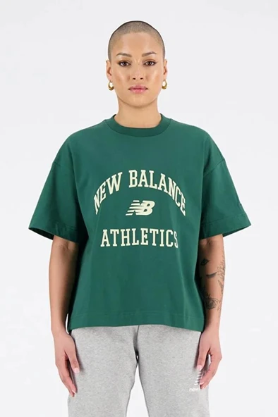 New Balance Lifestyle WNT1402-GRN Yeşil Kadın Tişört