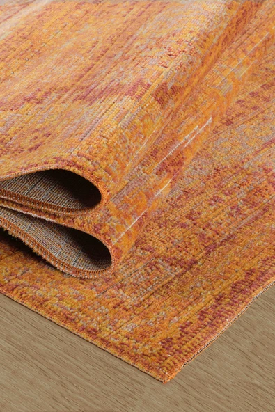 Antik 1115 Klasik Vintage Salon Halısı Turuncu Retro Mutfak Halısı Tozumaz İnce Makine Halısı - 2