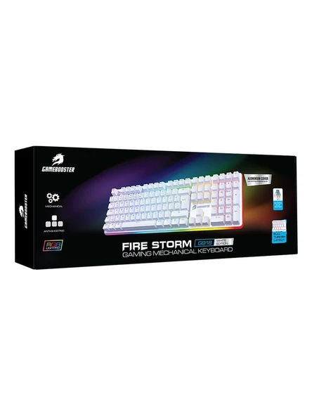 GameBooster G918 Fire Storm RGB Blue Switch Kablolu Mekanik Oyuncu Klavyesi Beyaz - 7