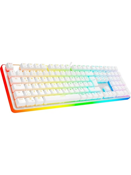 GameBooster G918 Fire Storm RGB Blue Switch Kablolu Mekanik Oyuncu Klavyesi Beyaz