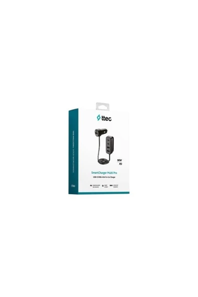 Ttec SmartCharger Multi Pro 6'sı 1 Arada Pd 90W Araç Hızlı Şarj Aleti 3 Usb-C+3 Usb-A 2CKP06S Siyah - 1