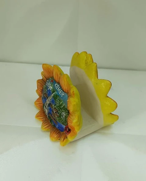 Ayçiçek Peçetelik Seramik Peçete Yemek Antalya Görselli Mutfak Tezgah Masa Dekor - 2