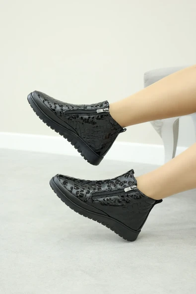 Hakiki Deri  Kadın Kısa Topuklu Bot 972SZA7560 - Resim 6