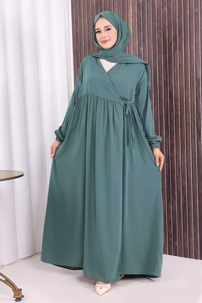Şallı Kruvaze Namaz Elbisesi 6027 Mint ürün görseli