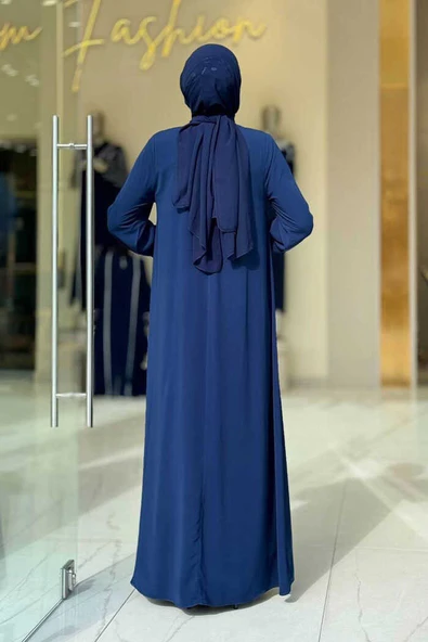 Taş Detaylı Elbise 6033 Lacivert - 2