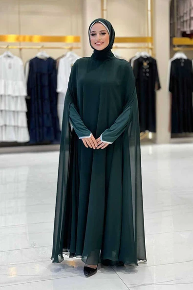 Elbise Abaya Takım 3921 Zümrüt
