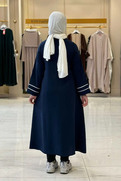 Fermuarlı Biyeli Çocuk Feracesi 6031 Lacivert - Resim 2