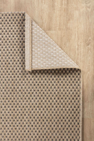 Sisaluna 4442 Bej Jüt Tabanlı Modern Dokuma Kilim Sisal Hasır Halı - 2