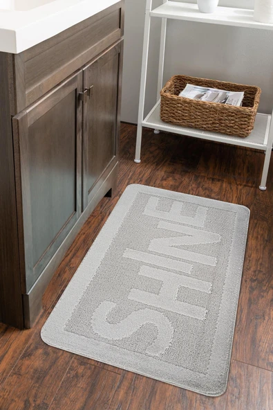 Doğal Kaymaz Taban Banyo Paspas Uzun Ömürlü Yumuşak Dokulu Su Emici Yıkanabilir Yazılı Paspas Shine 60x100 - 4