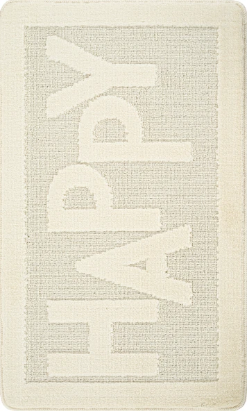 Doğal Kaymaz Taban Banyo Paspas Uzun Ömürlü Yumuşak Dokulu Su Emici Yıkanabilir Yazılı Paspas Happy 60x100 - 8