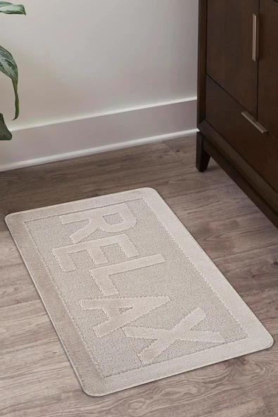 Doğal Kaymaz Taban Banyo Paspas Uzun Ömürlü Yumuşak Dokulu Su Emici Yıkanabilir Yazılı Paspas Relax 60x100 - 10