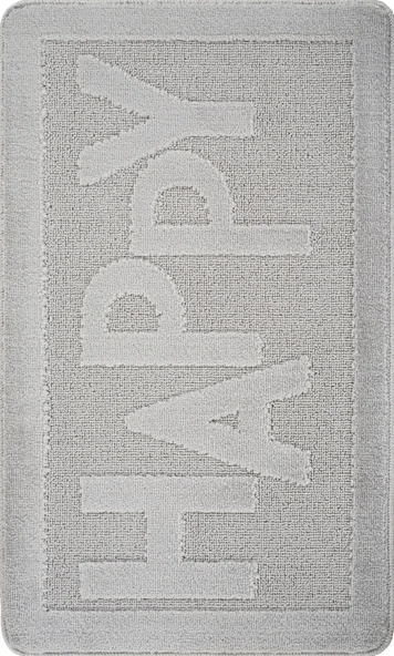 Doğal Kaymaz Taban Banyo Paspas Uzun Ömürlü Yumuşak Dokulu Su Emici Yıkanabilir Yazılı Paspas Happy 60x100 - 5