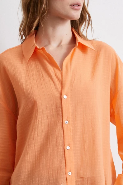 Basic Gömlek Turuncu - 5