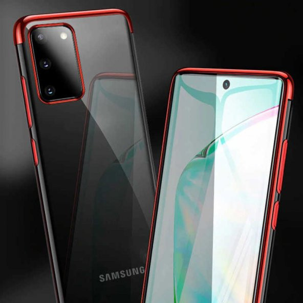 Galaxy S20 Kılıf Zore Dört Köşeli Lazer Silikon Kapak - 5